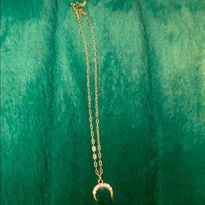 Gold moon necklace